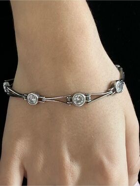 925 Sterling Silver Cubic Zirconia Link Bracelet​